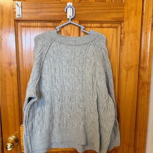Gray Cable Knit Sweater